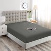 Ghooss Full Size Fitted Sheet Soft,Single Fitted Deep Pocket Sheet,Wrinkle,Fade and Stain Resistant,1 Pack,Dark Gray