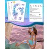 YanZonic Mermaid Scale Temporary Tattoos - 12 Sheets Girls Temporary Tattoos, Charming Mermaid Temporary Tattoos for Kids Adults, Enjoyable Mermaid Birthday Party Favors