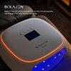 BOLASEN LED Nail Lamp - 60W Gel Nail Light with Ceramic Technology, No UV Skin Damage, Professional Nail Dryer for Gel Nail Polish, Quick Dry Curing Lamp with Metal Base & Atmosphere Light, Halo 10
