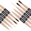 Nail Art Brushes Set - Professional 5pcs Double-Ended Acrylic Nail Art Brushes Liner Detail Thin Brushes for Drawing Design Brushes Gel Builder Brushes 3D Nail Art Tools (Black)