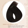 Sunny Hair Beaded Weft Hair Extensions Human Hair 50G Micro Bead Weft Hair Extensions Real Human Hair Straight Weft Hair Extensions with Micro Beads Easy Weft Darkest Brown 20 inch