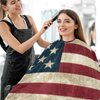 KEEPREAL Vintage American Flag Barber Cape Waterproof Salon Hairdresser Cape with Adjustable Snap Closure for Men Women Salon and Home Use