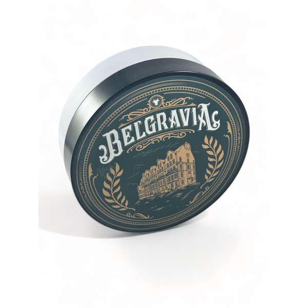 Belgravia Shaving Soap. Enriched with Donkey Milk, Water Buffalo Milk, Whey Proteins,Omega 6, Hops Extract. Scent of Bergamot, Pineapple, Pink Pepper, Red Currant, Cypress, Amber, Oakmoss, Musk