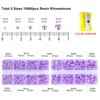 10400PCS Light Purple Rhinestones, Jelly Resin Rhinestones for Nails, Flatback Non Hotfix Crystals DIY Rhinestones for Crafts with 15 cm Pencil Sharpener and Tweezer & Picker Pen (Light Purple AB)