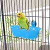 Wontee Bird Bath with Mirror Toy Fixable Parrot Bathroom Tub for Small Brids Parrot Canary Budgies Parakeets