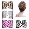 Ruihfas Easy Stretch Comb Beaded Double Stretching Combs DIY Hair Styling Accessories for Women Girls Hair Bun Maker, Pack of 4