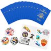 15 Pcs Fake Passport Book for Kids with 150 Non-Repeating Stickers (Including 3 Themes), Suitable for Party Favors, Scrapbooking, Arts and Crafts, School Supplies, Wall Stickers