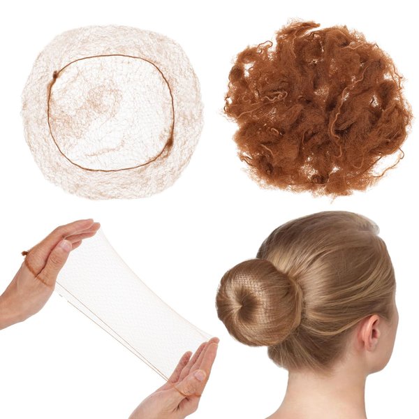 Ouligay 100 Pcs Elasticity Hairnets for Women and Man,Invisible Hair Nets for Buns,Brown Bun Hair Net,Mesh Nylon Hair Cover for Food Service and Ballet,Wig Net,Hairnets for Dance Buns
