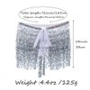 Zoestar Sequin Belly Dance Skirt Tassel Hip Scarf Multilayer Dance Belt Costume Performance Party Skirt Wrap for Women and Girls (Silver)