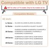 43 Inch TV Stand for LG TV Legs 43LJ5500 43UJ6300 43UJ635T 43UK6200 43UK6090 43UK6500 43UM6900 43UM7100 43UM7300 43UN7300 43UN7100 43UN6900 43UN6950 43UN6951 Replacement Legs for LG TV with Screws