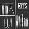 Utopia Care 15 Pieces Manicure Set - Stainless Steel Manicure Nail Clippers Pedicure Kit - Professional Grooming Kits, Nail Care Tools With Luxurious Travel Case (Silver)