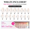 Jofay Fashion Press On Nails - Short Almond Nails, 160Pcs Acrylic Nails, Fake Nail Tips for DIY Nail Art, Soft Gel Nails, Glazed Donut, 16 Size