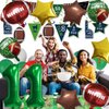 HADCKJA Football Balloon Football Birthday Decorations 11th Birthday Balloon Rugby Gold Brown Star Rugby Field Balloon Touchdown Sports Theme Football Party Supplies Birthday Party Decorations 10Pcs