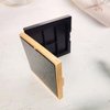 Black 5 Grids Empty Eyeshadow Palette with Gold Frame Mirror Lipstick Box Powder Blush Makeup Case Highlighters Container DIY Refillable Eye Shadow Pans