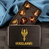 OUKELANWO Resin Sharp Edge DND Dice Set D&D with Gift Box, Red Magic Lord of The Rings Dungeons and Dragons Dice, 7Pcs Polyhedral LOTR Role Playing RPG D and D Dice D20 D12 D10 D8 D6 D4