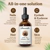 Daniello 100% Pure, Organic Castor Oil, Cold Pressed (2oz) Hexane Free in Glass Bottle. Fast Absorbing, for Hair, Eyebrows, Eyelashes, Nails and Beards. Stimulates Growth and Natural Skin Moisturizer