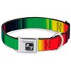 Dog Collar Seatbelt Buckle Zarape4 Vertical Rasta 9 to 15 Inches 1.0 Inch Wide