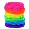 Penta Angel Silicone Jelly Hair Tie Bracelet Penta Angel 30Pcs Adult Size Retro Solid Neon 80s Style Costume Wrist Band Elastics for Men Women Party Favors (30)