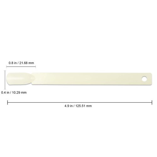 Beauticom 50 Natural Acrylic False Tip Sticks with Metal Ring Holder Fan-Shaped Nail Art Display Chart Practice Tips Tool