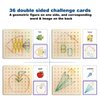 Thoth Montessori Wooden Geoboard Mathematical Manipulative Material Array Block Geo board with 36Pcs Pattern Cards and Rubber Bands Matrix 8x8 for Kids Graphical Educational Toys Early Development Toy