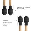 4 Pieces Drum Mute Drum Dampener Silicone Drumstick Silent Practice Tips Percussion Accessory Mute Replacement Musical Instruments Accessory (Black,Grid)