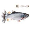 11" Electric Moving Fish Cat Toy Realistic Flopping Catnip Kicker Toy Plush Simulation Wagging Fish Wiggle Interactive Cat Toy Pets Chew Bite Supplies with Motion Sensor, USB Charged, Catnip Pouches