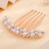 Missgrace Luxury Glitter Sparkly Crystal Rhinestones Pearls Gold Hair Side Combs Hairpins Barrettes Clips Hair Accessories for Women Girls (Color 1)