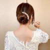 Andelaisi Boho Crystal Pearl Hair Comb Wedding Bridal Rhinestone Hair Clip Comb Shiny Rhinestone Crystal Bridal Comb Clip Vintage Pearl Hair Comb Headpiece Headwear for Women (Style A)