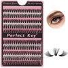 Perfect Key 200 Clusters Natural Look Eyelash Extensions Wispy Lash Clusters D Curl Cluster Lash Extensions 10-18mm (40D50D-200 Black)