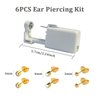Howinn 6PCS Disposable Self Ear Piercing Kit Gold Stainless Steel Ear Piercing Gun Kit With Studs 3mm 4mm