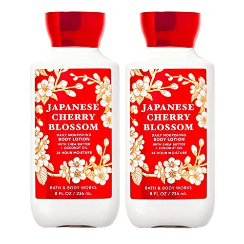 Bath & Body Works Japanese Cherry Blossom Signature Collection Body Lotion 8 fl oz (236 ml) - New Formula (2 Pack)