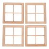 4pcs Miniature Dollhouse Window Frame Model Scale Dollhouse Furniture Decor Doll House Craft Accessories