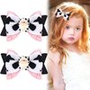 PLwelth 2Pcs Cow Print Hair Bow Clips for Girls Toddlers Cute Moo Cow Hair Barrettes Pink Cow Bow Hairpins Non Slip Bow Hair Clips for Theme Birthday Party Dress Outfit Costume Decoration Accessories