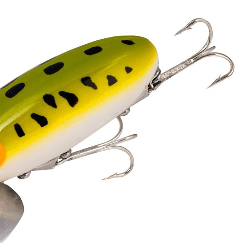 Arbogast Jitterbug Topwater Bass Fishing Lure - Excellent for Night Fishing, Frog White Belly, G630 (2 in, 1/4 oz)