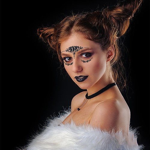 2 Packs Face Gems Jewels Black and Red for Halloween Festival Face Gems Tattoo Stickers Rhinestone Crystal Body Gems Stones for Women Party Costume Makeup