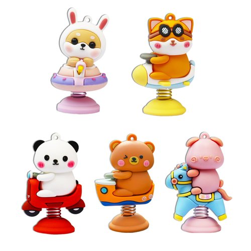 Car Dashboard Decorations Cute Car Ornament【Bounce Small Animal】Kawaii Bobblehead Funny Car Accessories Swing Car Dashboard Accessories for Car Interior Decor / Office/ Tabletop/ Cute Little Gifts