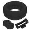 ACO-UINT 4Pcs Black Spa Headband and Face Washing Wristbands Set, Skincare Headband Face Wash Headband Makeup Headband, Hair Claw Clip Skin Care Headband for Washing Face