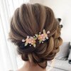 Handmade Flower Hair Clips, 2 Pcs Decorative Floral Design Alligator Hair Clips Pearl Barrettes, Wedding Hair Pins Hair Bow Accessories for Women Girls