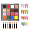 MOEPAK Nail Pigment Palette Solid nail Powder Set Ombre Nail Powder For Nail Art Manicure DIY Accessories 16 Colors (A)