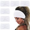 Wecoe Headbands, 6 Pack White Wide Elastic Headbands for Women - Fashion African Headbands For Wigs Head Wrap Knotted Headbands Sports Running Workout Yoga Hair Accessories
