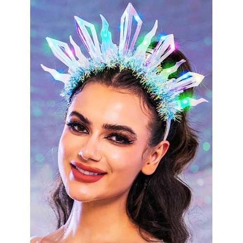 GORTIN Light Up Headband LED Mermais Headbands Blue Glow Headpiece Halloween Costume Headband Hair Accessories for Women