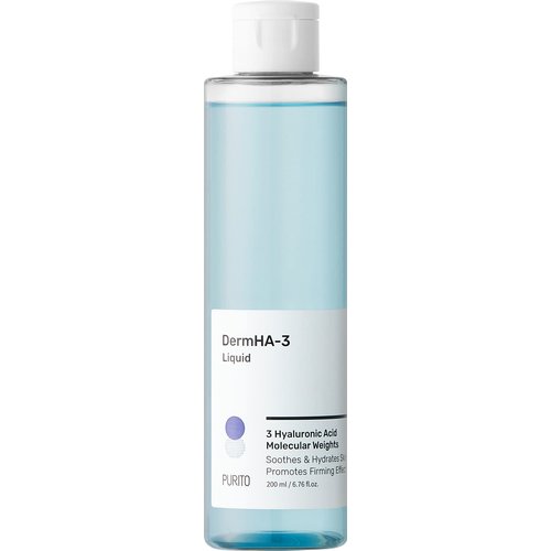 PURITO DermHA-3 Liquid 200ml / 6.76 fl.oz, Alcohol-Free Toner, Vegan & Cruelty-Free, Moisturizing Toner, Strengthening Skin Barrier, Facial Toner, Calming, Soothing Skin, Korean Skin Care