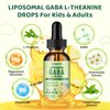 Liposomal GABA L-Theanine Drops for Kids - Liquid GABA Supplement with Magnesium, Chamomile, Lemon Balm & Vitamin B6 - Support Relaxation, Focus & Stress Relief for Kids & Adults - Pineapple Flavor