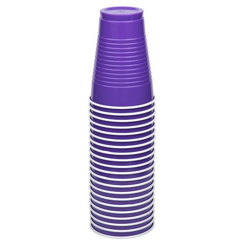JAM Paper Plastic Party Cups - 12 oz - Purple - 20 Glasses/Pack