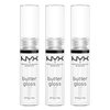 NYX PROFESSIONAL MAKEUP Butter Gloss, Non-Sticky Lip Gloss - Sugar Glass (Clear), Pack Of 3