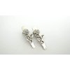 Generic Set of 2 extra tiny small silver metal flower alligator hair clip for fine thin