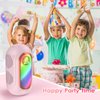 Olycism Mini Karaoke Machine for Kids & Adults with 2 Wireless Microphones Portable Karaoke Machine 2x5W Bluetooth Speaker Birthday Gift Toys Gifts for Kids Family Home Outdoor Party Pink