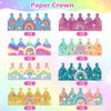 Kathfly Rainbow Birthday Party Hats Rainbow Crown Headbands for Kids Birthday, Event, Rainbow Theme Party Supplies (Glitter Style, 24 Pack)