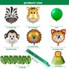 Yancan Safari Birthday Decorations Jungle Theme Party Supplies Included Birthday Banner Hat Sash Animal Balloons for Kids Boys Birthday Decor