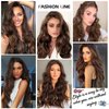 Fashion Line Clip in Hair Extensions for Women 6PCS Thick Full Head Natural Wavy Clip in Extensions Chestbut Brown Synthetic Long Double Weft Hair Hairpieces 20 inch (220Gram,Chestbut Brown)